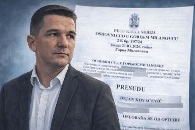 Dejan Kovačević oslobođen optužbe, Foto: GZS